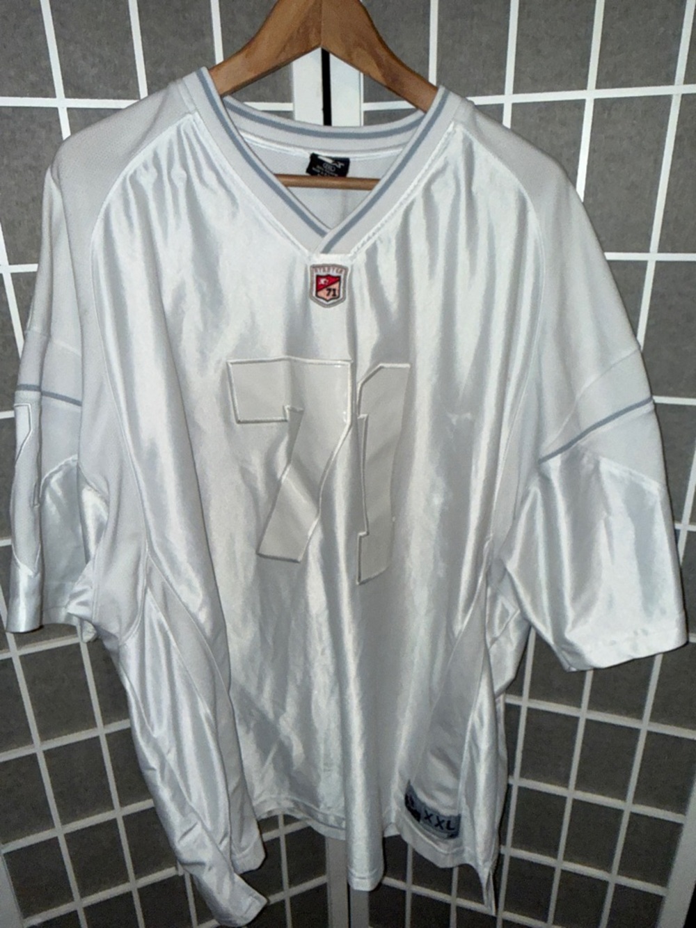 STARTER VINTAGE FOOTBALL JERSEY XXL WHITE V-NECK SHORT SLEEVE #71💥